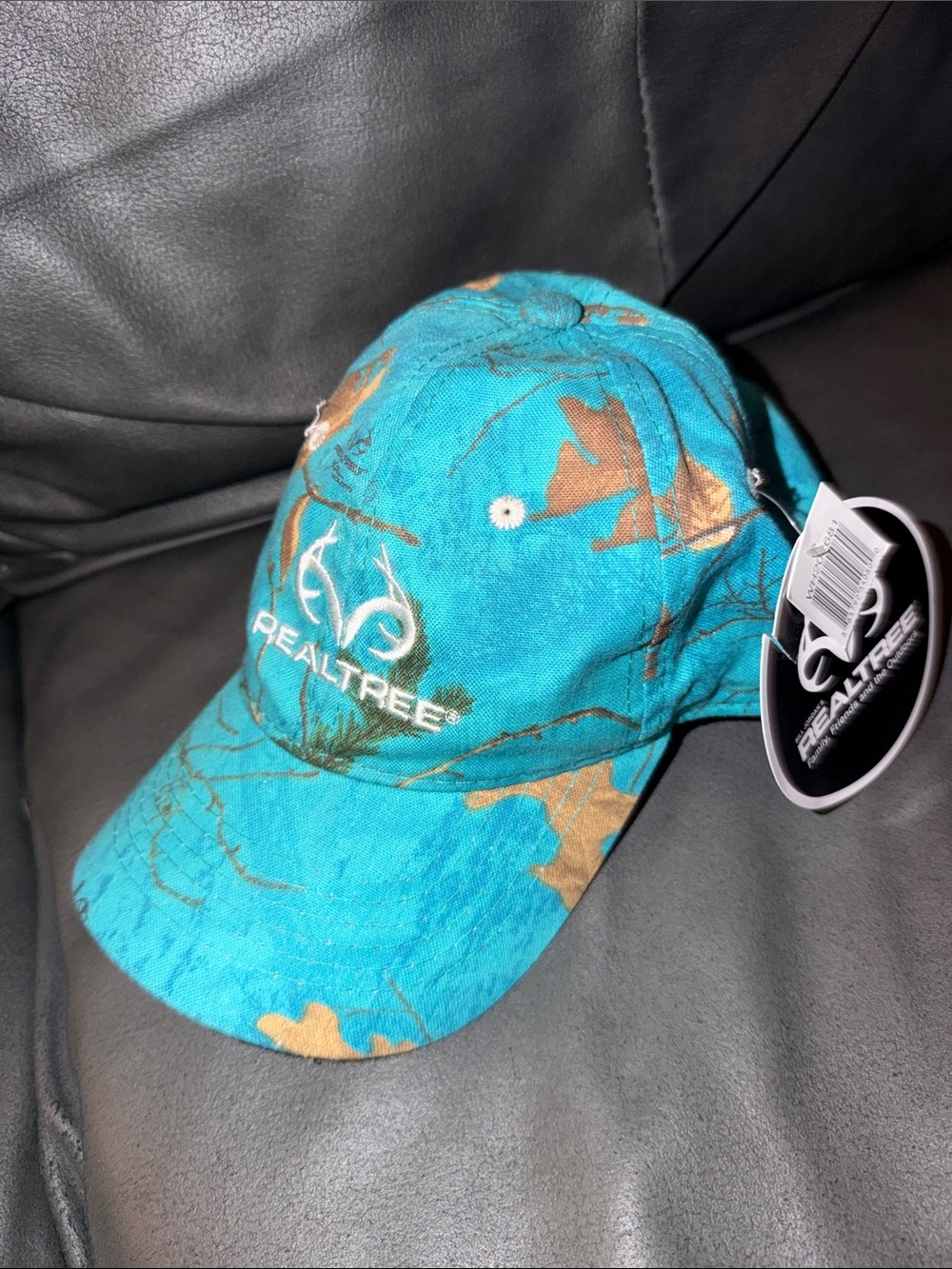 Realtree Youth Teal and Brown Camouflage Baseball Hat